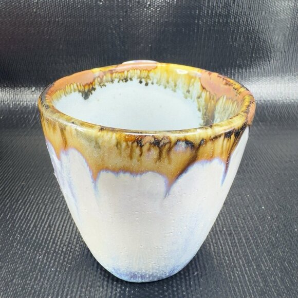 Ken Edwards Pottery Mexican Stoneware Pottery Coffee Mugs Cups Set 2 Drip Glaze - Picture 12 of 16